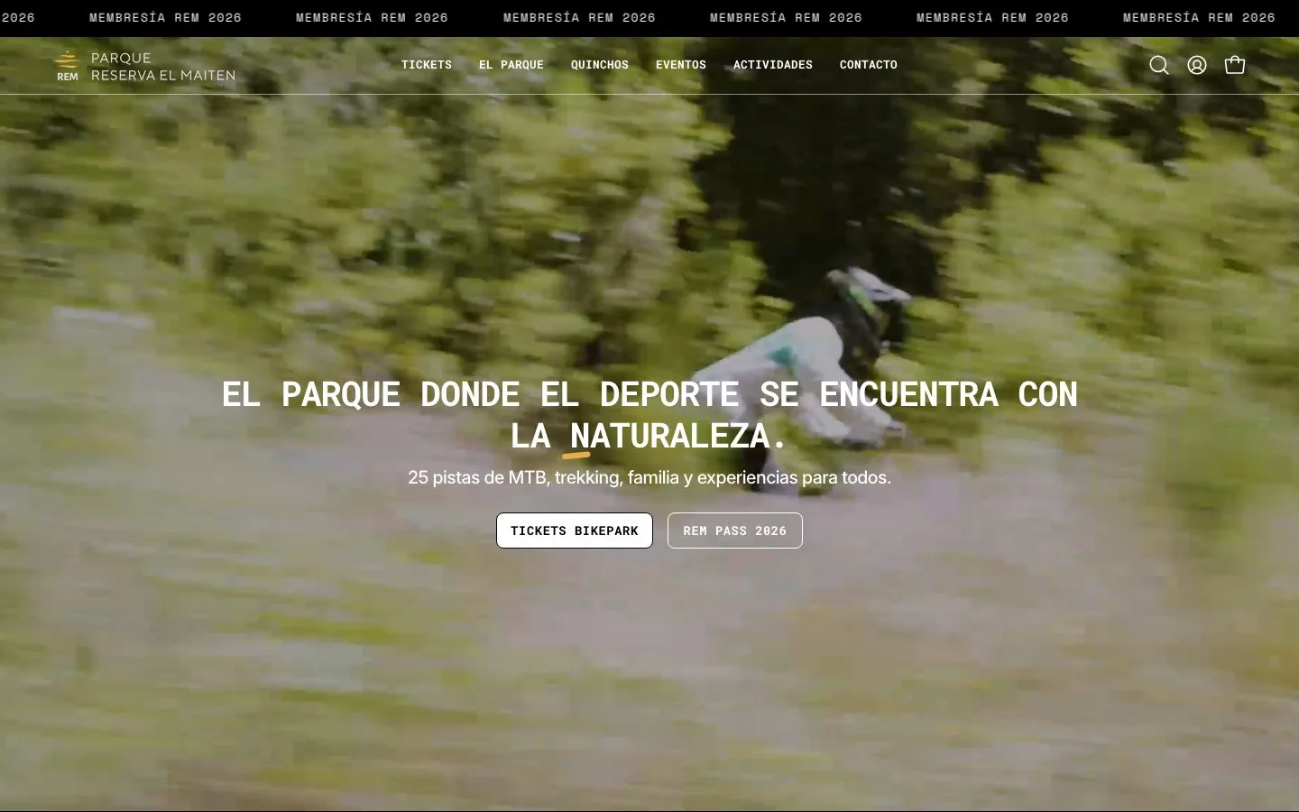 Parque Reserva El Maitén, tienda con tickets QR